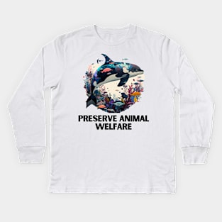 Preserve animal welfare Kids Long Sleeve T-Shirt